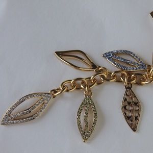 Coach multi leaves crystal keychain