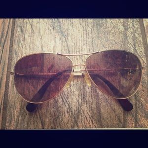 Tory Burch Gold Aviator Sunglasses