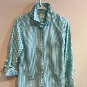 Long sleeve gingham blouse