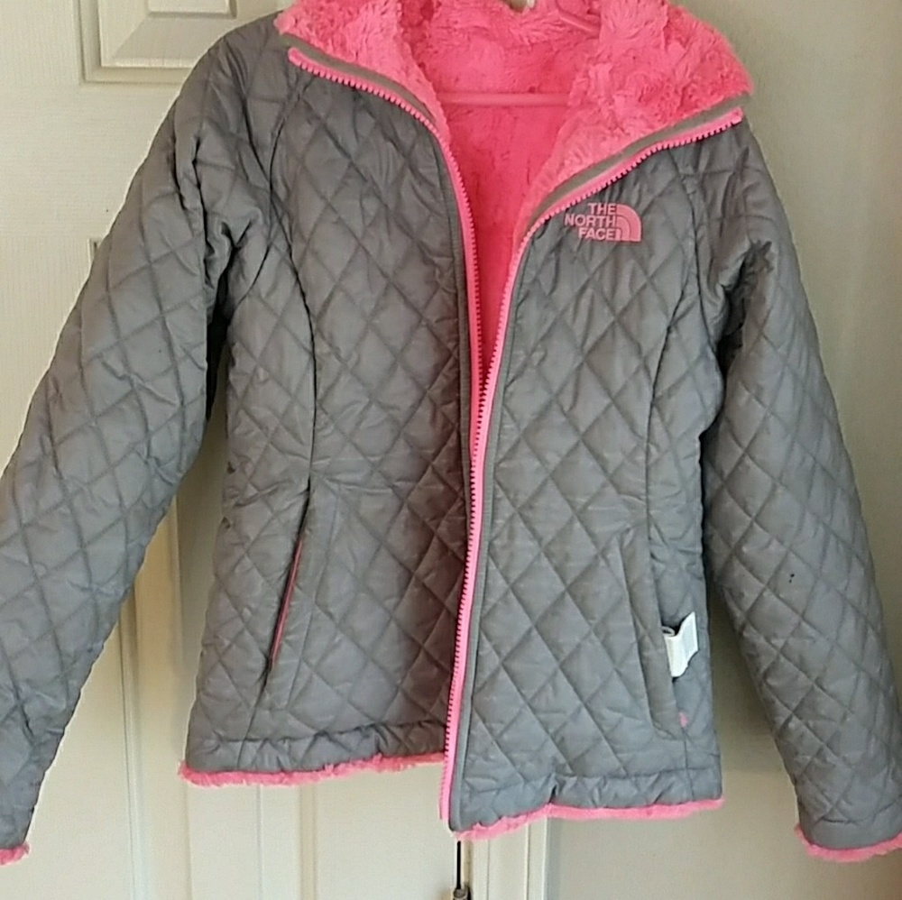 The North Face Girls Grey/Pink Reversible Jacket