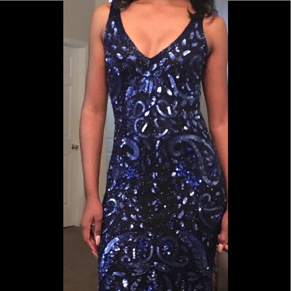 Primevera Royal Blue & Black Prom Dress😍💙💎 - Picture 2 of 8