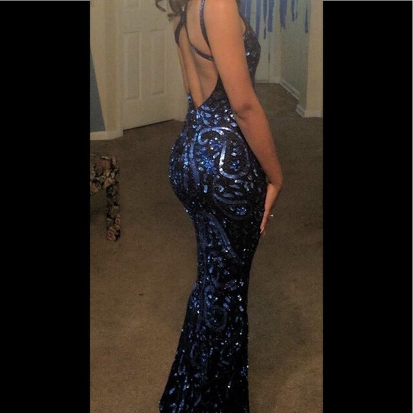Primevera Royal Blue & Black Prom Dress😍💙💎 - Picture 5 of 8