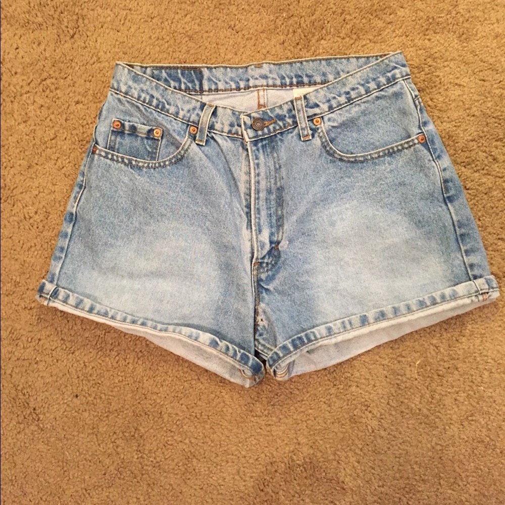 High waisted jean shorts