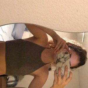 Olive green crop top