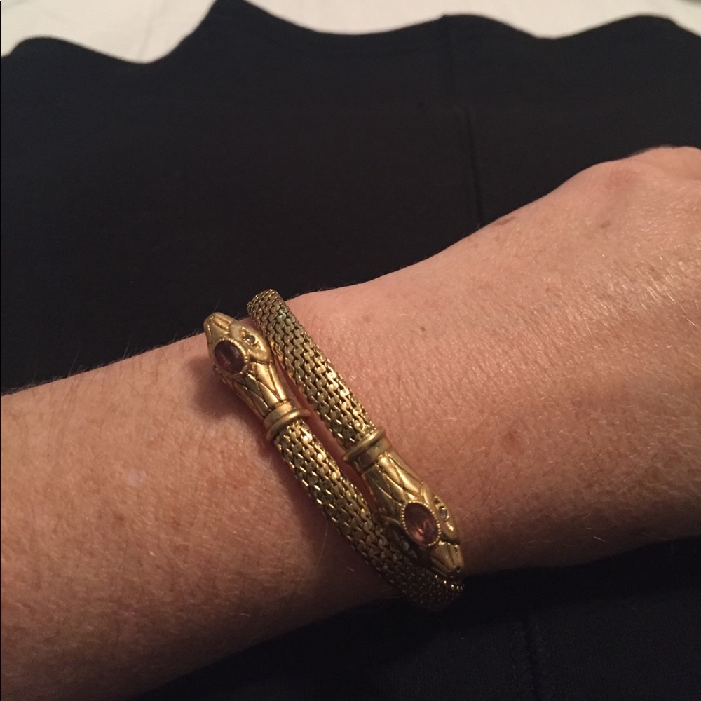 Stella & Dot snake bracelet purple stone