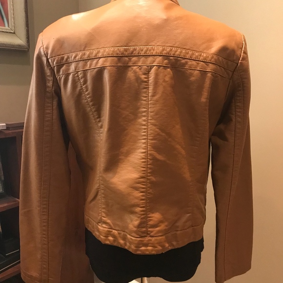 Looks and Feels Like Leather Jacket, Tan -brown - Picture 2 of 2