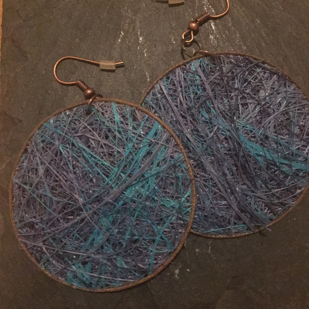 Blue Circle Earrings