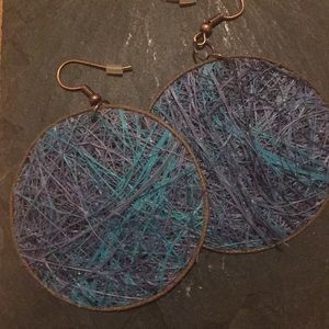 Blue Circle Earrings