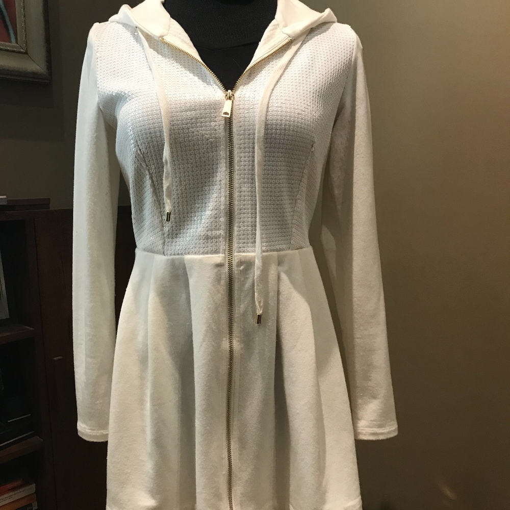 Boston Proper Cream and Sequined Jacket