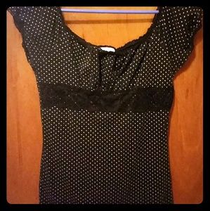 Polka dot with lace shirt