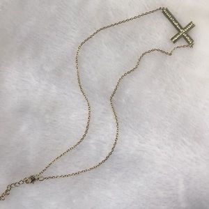 Sideways Cross Necklace