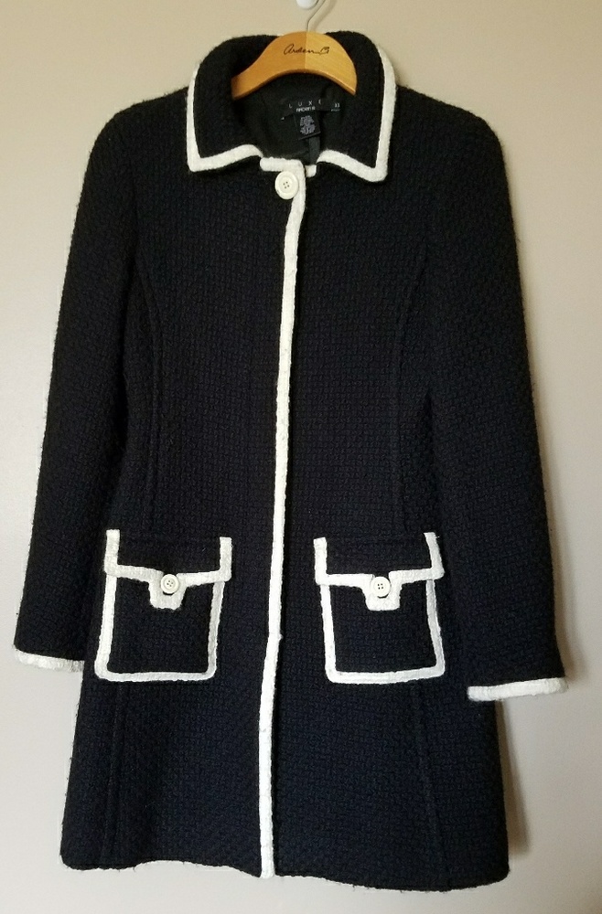 Arden B Luxe Black Wool Coat