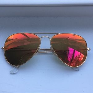 Ray bans gold and orange polarized