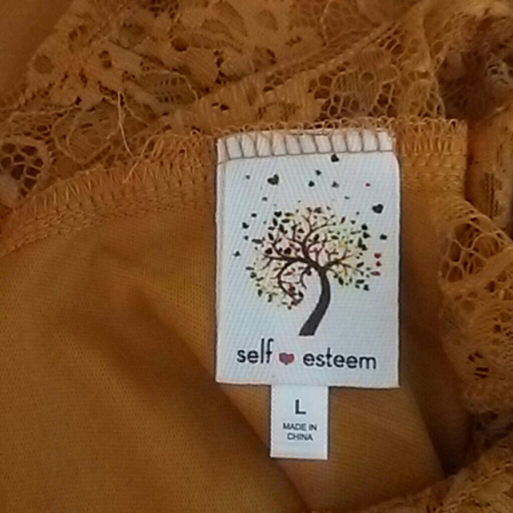 Self esteem lace overlay top.