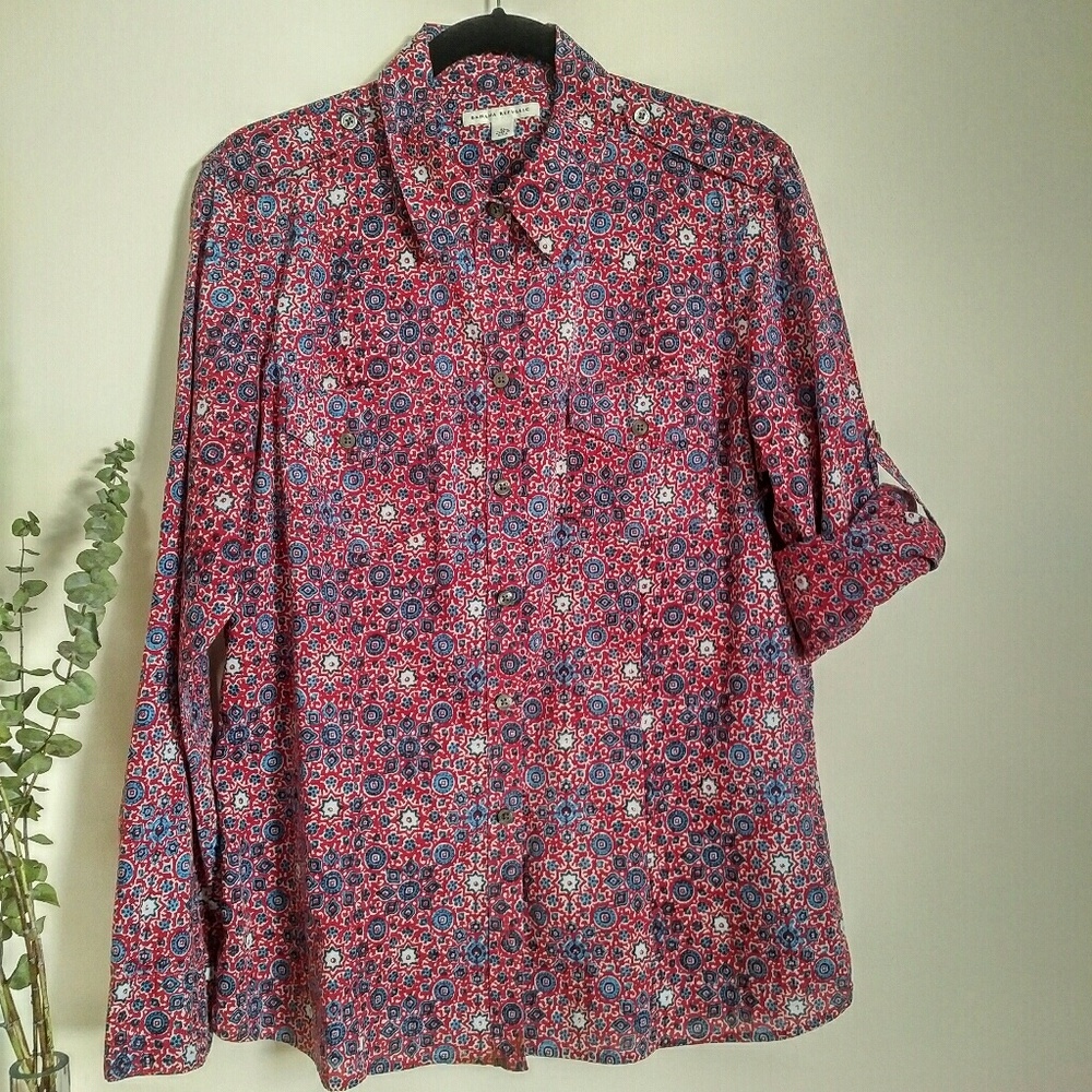 Banana Republic Floral Button-Down -  XL