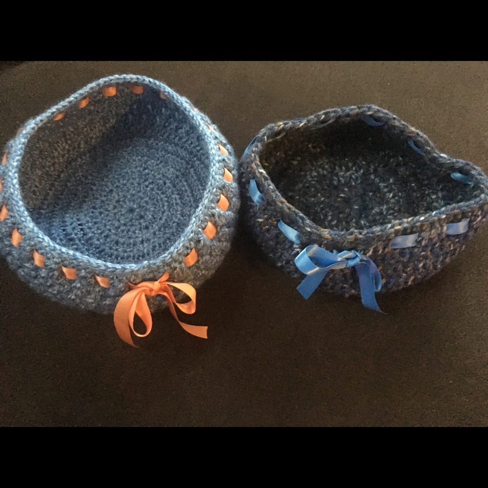 Hand crocheted makeup/toiletry holders