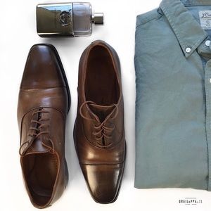 Massimo Matteo Brown Cap 5-Eye Bal Sz 12