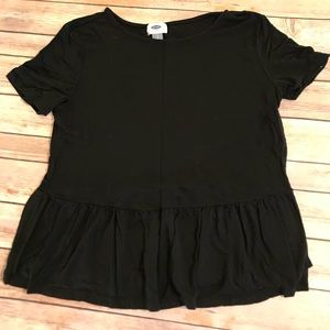 Black peplum top EUC