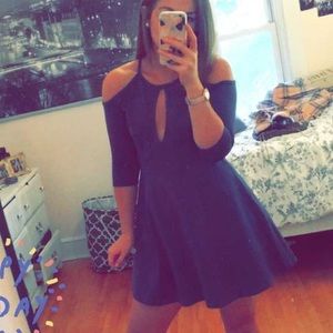 Gray off the shoulder dress