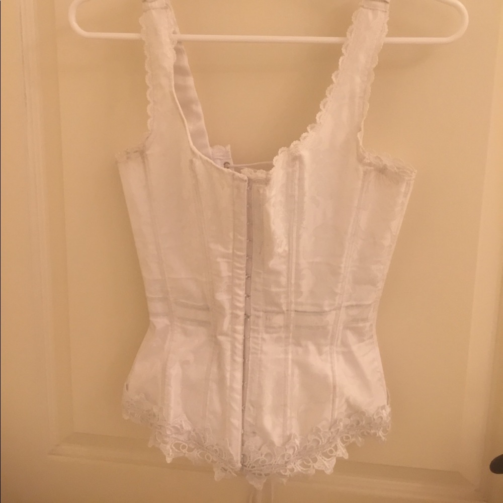 White corset with lace detailing