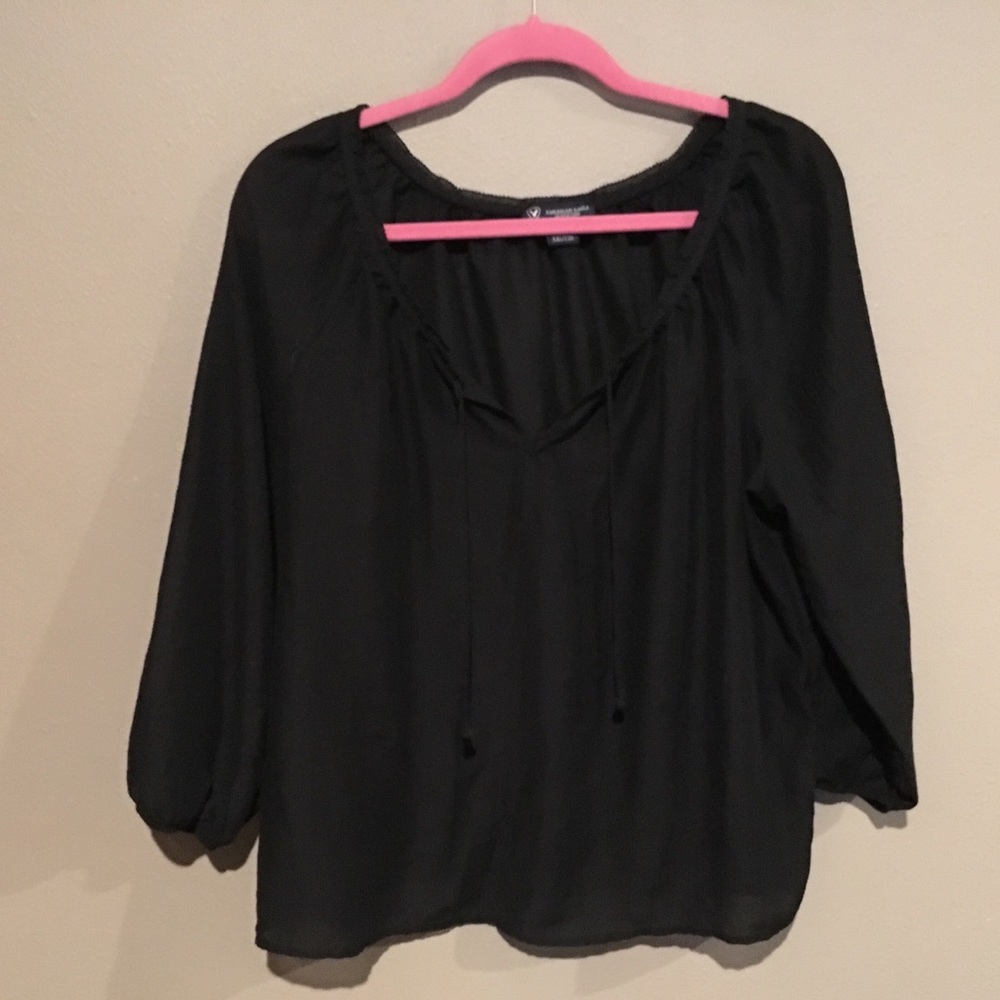 American Eagle peasant top black plus size boho