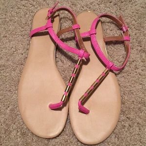 Aldo hot pink and gold sandals