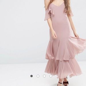 ASOS dusty pink chiffon dress
