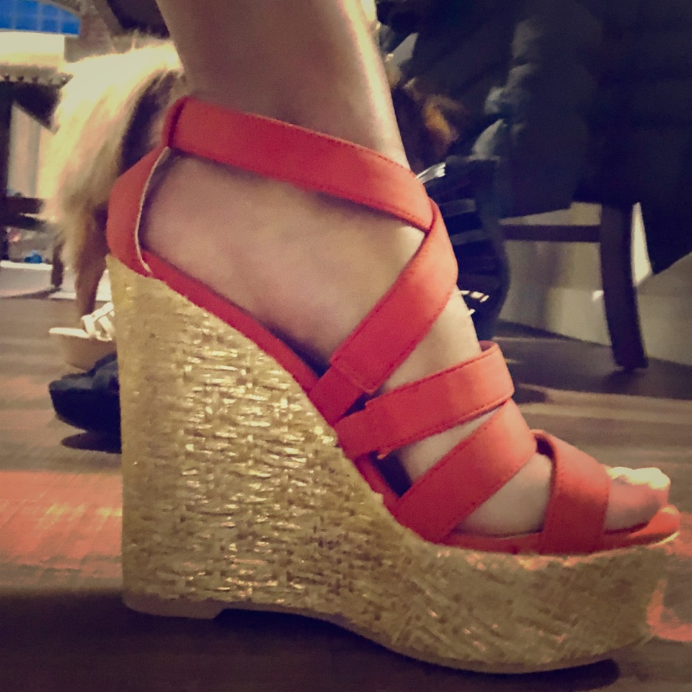 7.5 Orange and Gold Statement Wedges