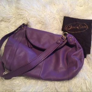 Leather purple handbag