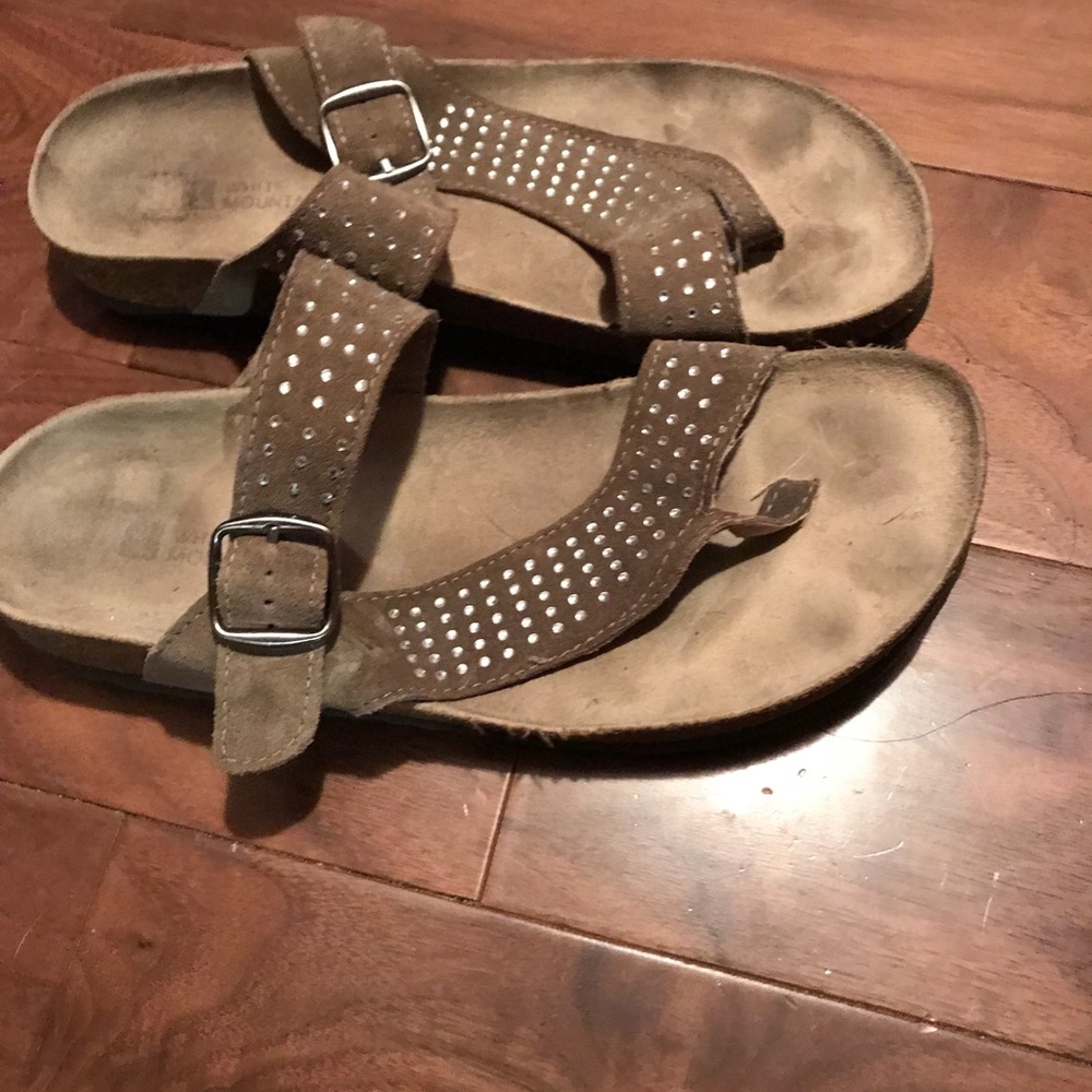 White Mountain leather Birkenstock type sandals