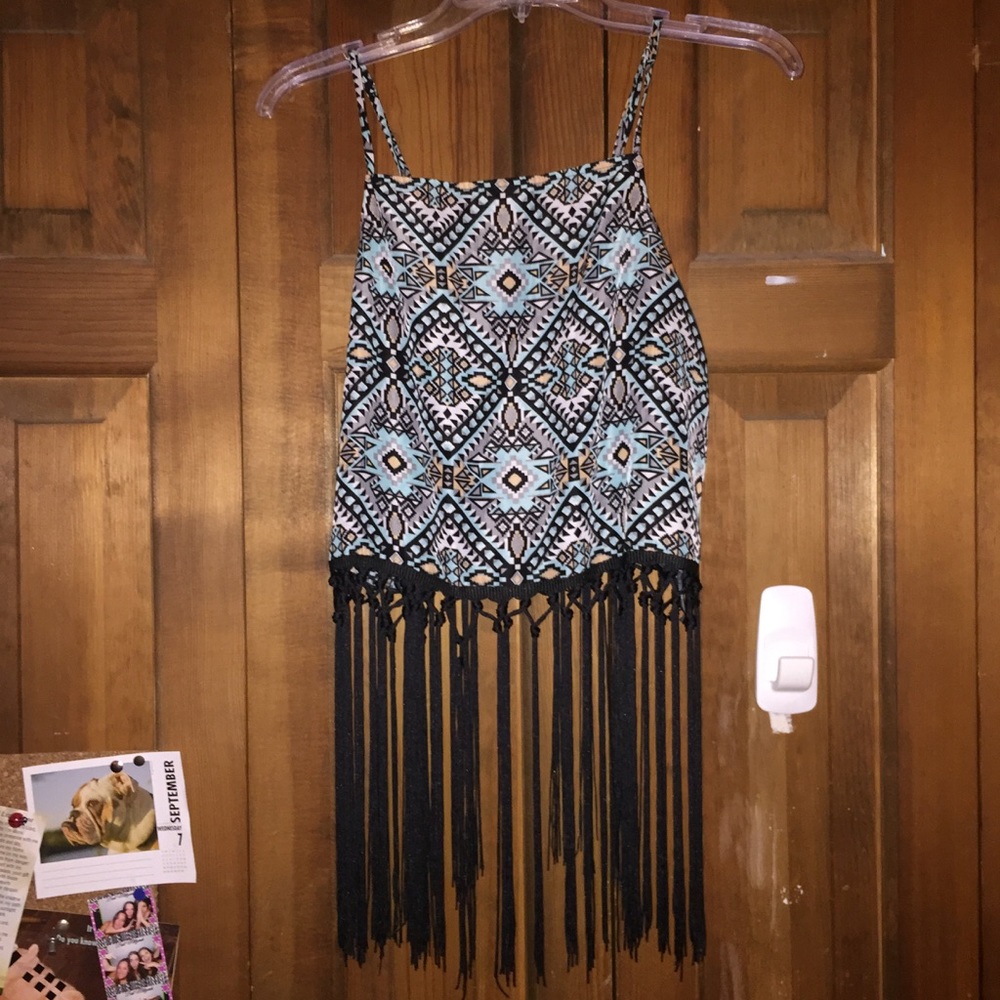 Pattern Top with Fringe