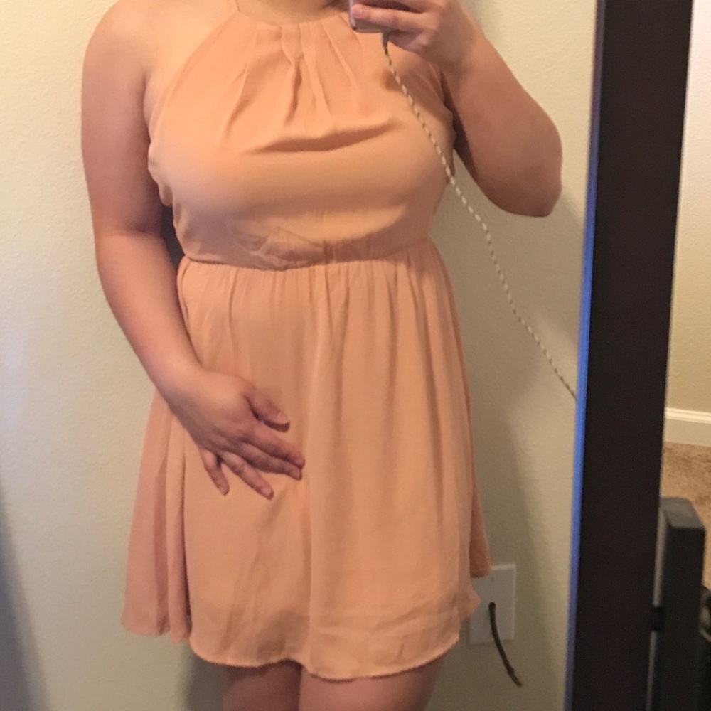 Forever 21 Nude Halter Neck Dress