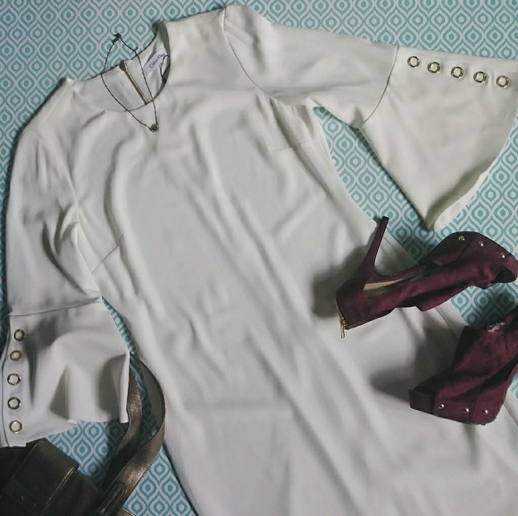 🚺🆕CALVIN KLEIN Dress with Bell Sleeves - Picture 2 of 5