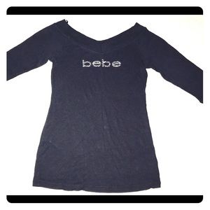 Bebe 3/4 sleeve top-black