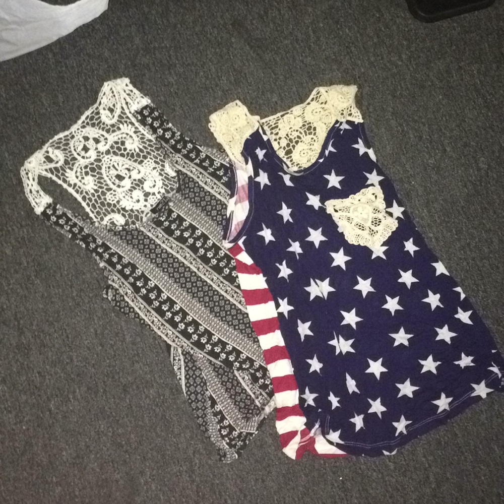 2 tanks with lace back!