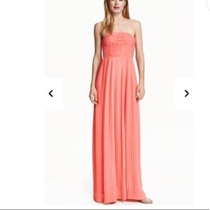 Orange/ coral  pleated h&m maxi dress