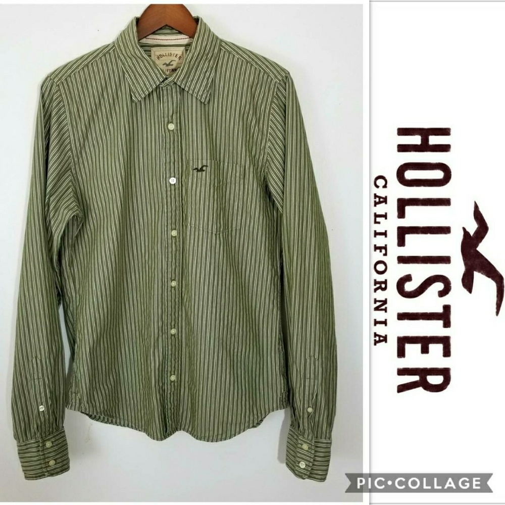 Hollister Mens Striped Longsleeve ButtonDown Shirt