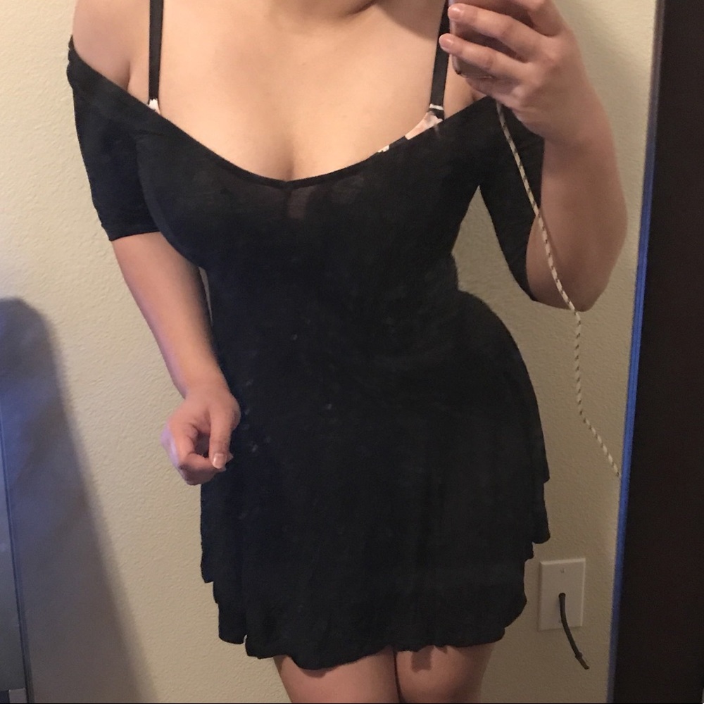 soprano Little Black Off Shoulder Dress