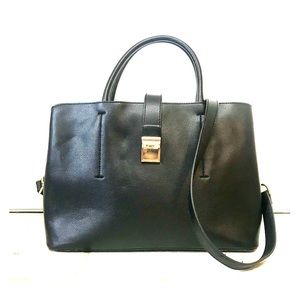 HM BLACK Faux Leather Handbag - Gold accents