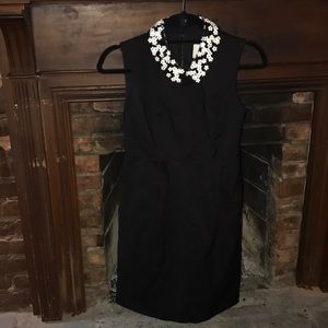 kate spade new york black shift with sequin collar