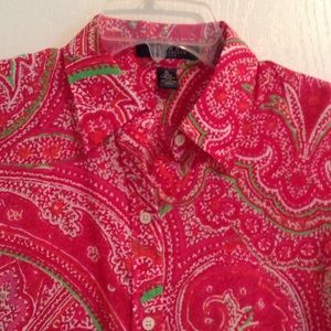 Lauren Ralph Lauren petite PL pink multi top