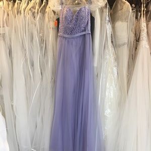 Purple Mori Lee bridesmaids dress