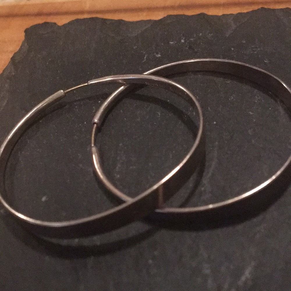 Sterling silver hoops - Picture 3 of 3
