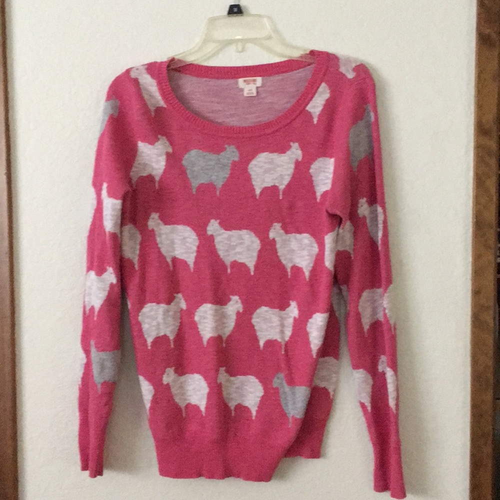 Pink sheep print sweater