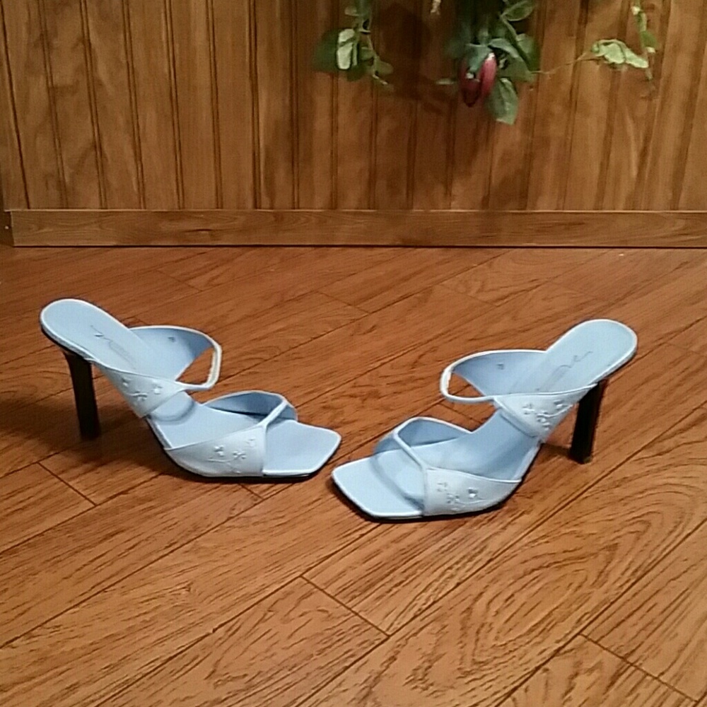Bluebell Blue Silk Shantung Petal Shoes