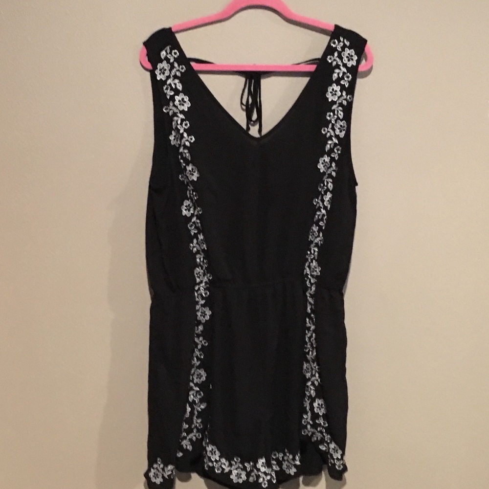 Romper dress plus size boho shorts black