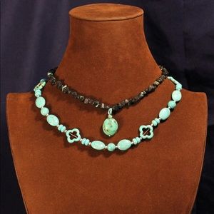 Vintage Faux turquoise necklaces, 2 pieces