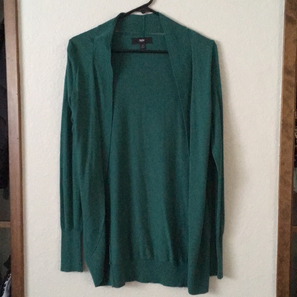 Turquoise open front cardigan