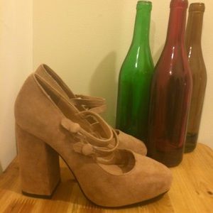 NWT Urban Outfitters Sueded Block Heels