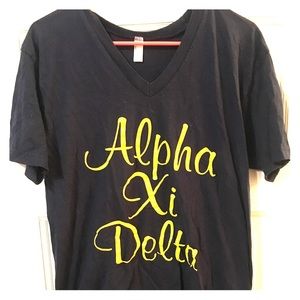 Alpha Xi Delta LargeNavy V-Neck
